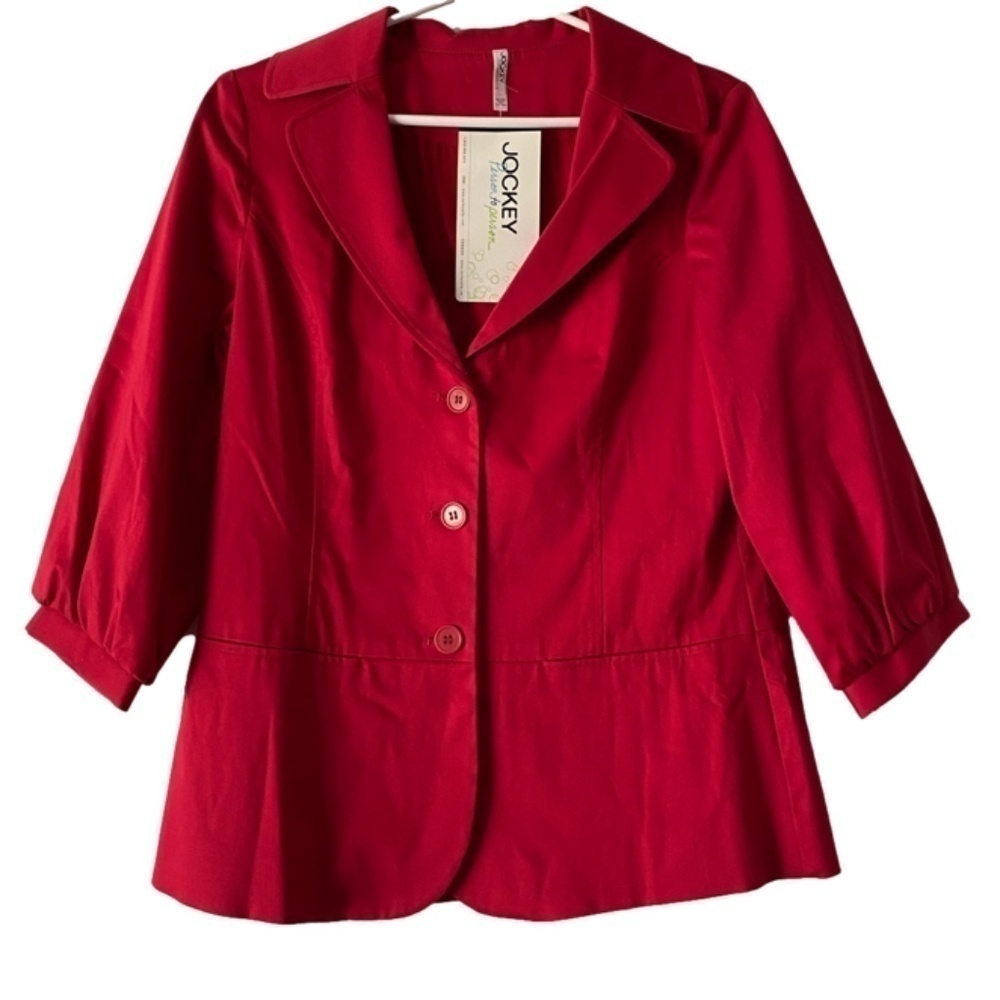 NWT Jockey 3/4 sleeve button up lined jacket size 6
